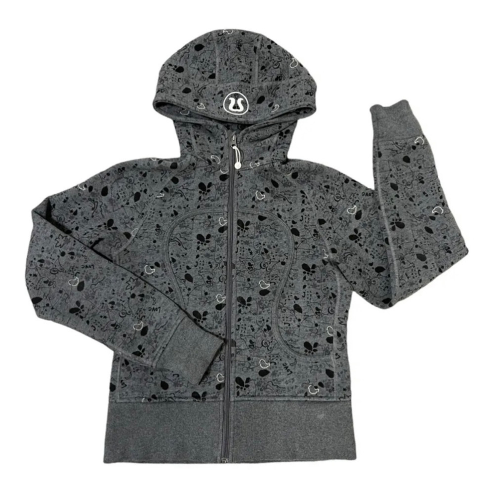 lululemon athletica Gray Patterned Full-Zip Hoodie